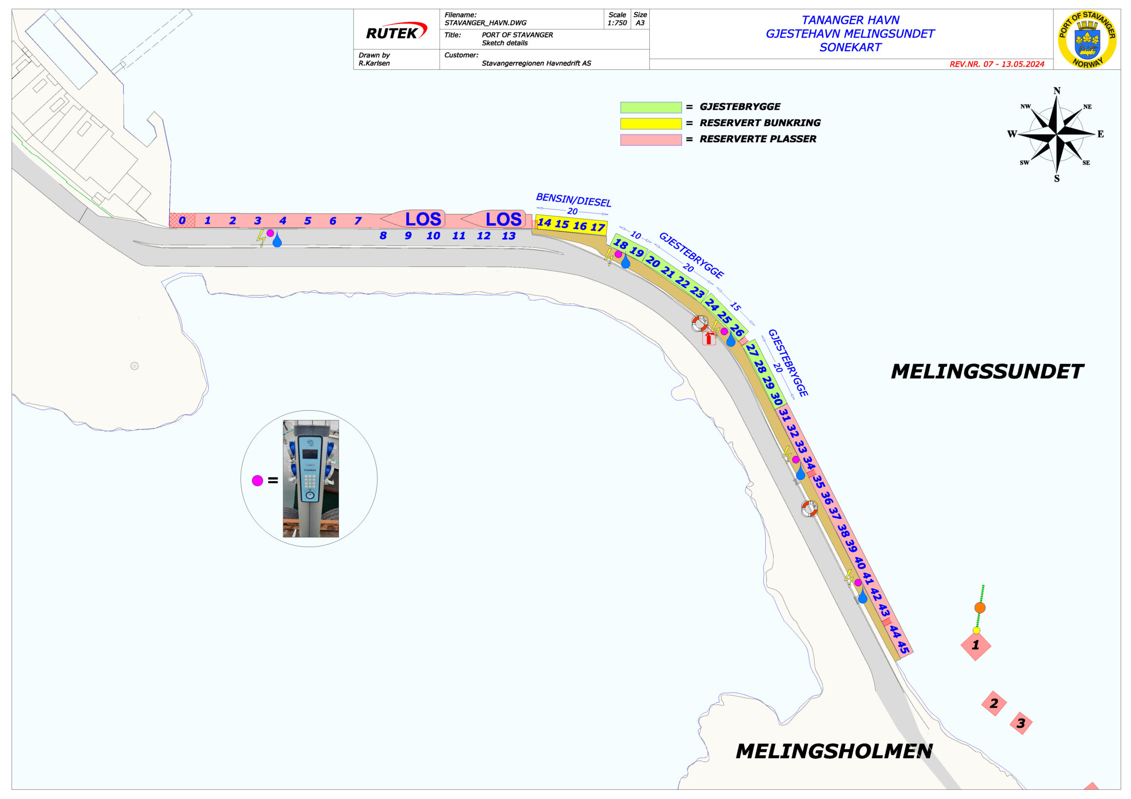 Sonekart Tananger gjestehavn (klikk på bildet for større kart i pdf format)